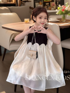 Summer White Korean Style Girls Dress Childrens Clothing Trendy Little Girl Outfit Pure Color Bear Brand Lake City China