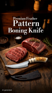 Nipiin Mongolian Knife Sharp Meat Cutting Knife Portable Hand Knife for BBQ Steak and Hand Meat Home Kitchen Cooking Tool