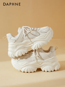 รองเท้าส้นแบนพื้นหนัง Daphne สำหรับผู้หญิง สไตล์ลำลอง ฤดูใบไม้ผลิและฤดูร้อน รองเท้าผ้าใบแบบสวมหัวกลม รองเท้าสปอร์ตแบบลำลอง