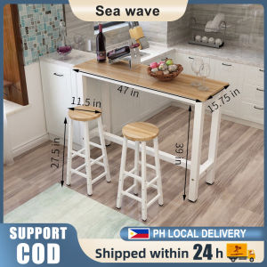 【24 hours+Free Gifts】Mini Bar Table and Chairs Set 1 Piece Bar Table and 2 Piece Bar Stools Bar Counter Table and Chairs Home High Bar Table Dining Room Coffee Tea Room Table and Chairs Small Balcony Table Work Table Kitchen and Dining Room Furniture
