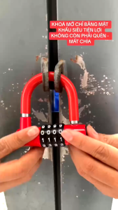 Ổ khóa chữ U 4 số loại ngắn khóa chống trộm mật mã 4 số an toàn chắc chắn cho xe đạp xe máy và cửa cổng