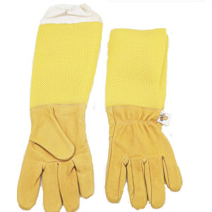 A Pair of Protective Beekeeping Gloves Net Goatskin Bee Keeping Vented Long Protective Sleeves Beekeeping Equipment And Tools