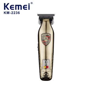 Kemei KM-2236 chuyên nghiệp DLC Tất cả kim loại tóc Clipper có thể sạc lại 7800 vòng/phút máy cắt tóc tông đơ cắt tóc điện với bộ sạc ghế