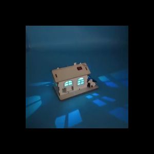 (STEM) Ready Stock DIY Assembly Wooden House with LED Light Education Toys