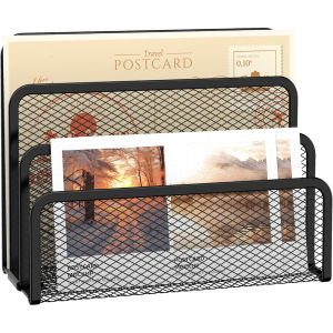 ที่จัดระเบียบโต๊ะทำงาน 3 ชั้น ชั้นวางโลหะตาข่ายเหล็ก สำหรับวางสมุดโน้ต นิตยสาร เอกสาร แฟ้ม หนังสือ สำหรับสำนักงาน