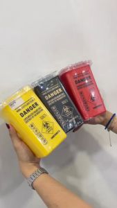 DANGER กล่องทิ้งเข็ม (ขนาด 4x6 นิ้ว) ใช้ปลดหรือทิ้งหัวเข็ม