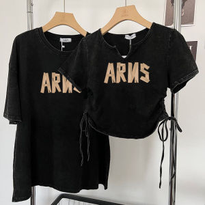 Áo Thun Nữ Tay Ngắn Phong Cách Mỹ Gợi Cảm Mùa Hè Dáng Ôm Vừa Vặn Cổ Tròn in Chữ Họa Tiết Động Vật Quần Áo Cặp Đôi