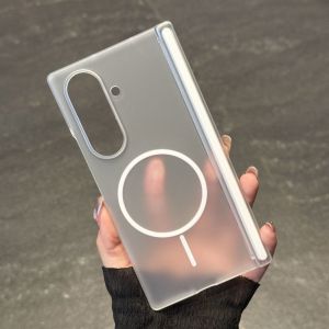 Ultra-Thin Frosted Magnetic Absorption Shell for Samsung ZFold7 Phone Case with Central Axis Z Fold6 Skin-Like Simple Transparent GalaxyZFlod5 Foldable Screen Protection for Men And Women Full Cover Anti-Fall 4 Protective Cover