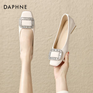 Daphne | Autumn Square Toe Flat Slip-On Shoes for Skirts