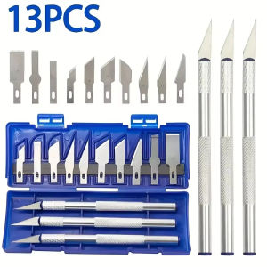 13Pcs Metal Carving Knife Kit Non-Slip Gadget DIY Repair Tools Carving Knifefor Precision Repair Tool With Box