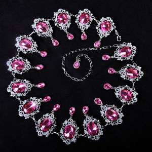 Womens Belly Dance Performance Diamond Waist Chain Large Diamond Dance Outfit Accessory Fitness Sportswear Belly Dance