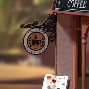 Mini House Bookshelf Dollhouse Kit Mini 3D Puzzle Assembly Building Model DIY Handmade Suitable for Teenagers and Adults