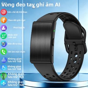 LIGE | Vòng Đeo Tay Thông Minh LIGE AI Transcription Bộ Nhớ 1GB Theo Dõi Nhịp Tim & HRV Thiết Bị Theo Dõi Thể Dục Nhắc Nhở Cuộc Gọi Dây Đeo Thể Thao Dành Cho Người Lớn Nam Nữ