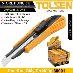 Dao rọc giấy cao cấp TOLSEN 30001 lưỡi thép cao cấp tay cầm nhựa ABS và TPR thiết kế vừa vặn cầm nắm dễ dàng an toàn
