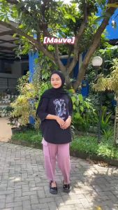 Setelan Cargo Wanita Terbaru 2024 Daena Set Bahan Kaos Katun Combed Apk Sablon Oneset Blouse Dan Pants Kargo Jumbo Kekinian