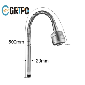 GRIPO 304 stainless Flexible Gooseneck Tube + Universal Bendable Spout for Kitchen Faucet With Gasket
