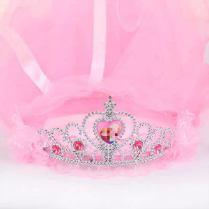 Crown Headwear Children Girls Butterfly Knot Hairband Baby Birthday Infant Hair Accessories Little Girl Headband Veil