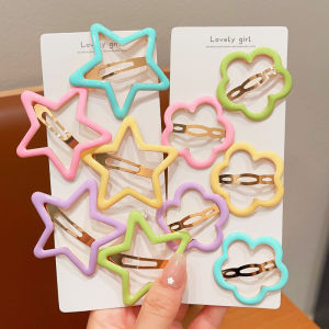 Colorful Star Cloud Hair Clips for Girls Childrens Forehead Bangs Side BB Clips Korean Style Baby Toddler Kids Accessories