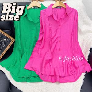 Áo sơ mi nữ big size 45-90kg mềm mịn mát áo sơ mi nữ màu hồng áo sơ mi nữ màu xanh. Cotton thái đũi.
