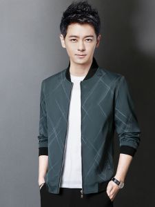 ROMON | เสื้อแจ็คเก็ตทรงบейซบอลสำหรับผู้ชาย ทรงบิน ฤดูใบไม้ผลิและฤดูใบไม้ร่วง ทรงลำลอง ป้องกันลม แจ็คเก็ตสั้น แจ็คเก็ตกันลมแบบลำลอง