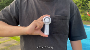 Mini Fan Handheld Silent Small Fan with 9100rpm Turbo Motor Portable Electric Fan 50mm Air Duct Design 3-Speed Wind Adjustment Minifan Rechargable Cooling Fan
