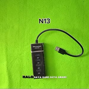 N13 ORIGINAL HIGH SPEED DATA 4 PORT USB 3.0 HUB KOMPUTER PC LUBANG SOCKET SOKET CHARGER HP MOTOR MOB