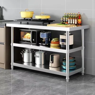 HUAYASEN | Thickened Stainless Steel Work Table for Cutting Meat Vegetables and Baking