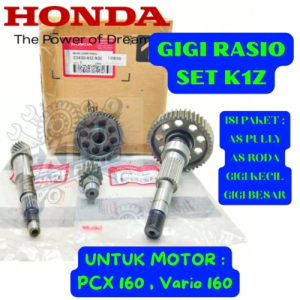 GIGI RASIO KODE-K1Z HONDA ASLI Honda PCX 160 dan Honda Vario 160 PRODUK BERKUALITAS ASLI 100% ORI .