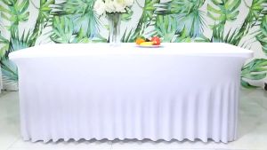 Square Table Cover Skirt Solid Color Elasticity Tablecloth For 4ft 6ft 8ft Rectangular Conference Celebration Wedding Tablecloth Birthday Party Home Decor