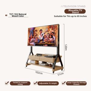 FANLUOWEI | Portable Retro Wooden TV Stand with Storage