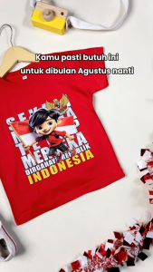 Baju Kaos Merah 17 AGUSTUSAN / KEMERDEKAAN 1-6 Tahun Bahan Berkualitas