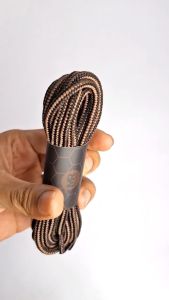 Mr Shoelaces - CR07 Tali Sepatu Hitam dan Coklat Tua (Holly Hock Black Dark Brown) Bulat Corak 5mm Non Waxed - 80cm 100cm 120cm 150cm 180cm 200cm (Baca Deskripsi untuk Ukuran)