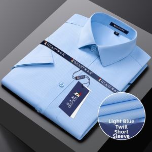 TUCANO | Anti-wrinkle Iron-free Blue Business Casual Mens Long Sleeve Shirt