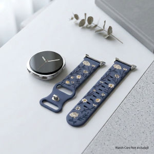 Silicone Engraved Strap for Samsung Galaxy Watch 8 40 44mm Floral Prints Bracelet for Samsung Galaxy Watch 8 Classic 46 Mm Band