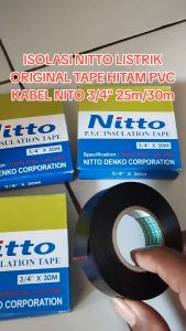 Isolasi Listrik Hitam Nitto PVC / ISOLASI NITTO TAPE HITAM PVC KABEL NITO 3/4