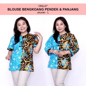 Atasan Batik Big Size Blouse Wanita Jumbo Seragam Batik Model Big Kantor Seragam Batik / Atasan Kerja Wanita Modern Bahan Formal Katun / Pakaian Batik Kekinian Jumbo LD 140 Terkini Trendy Terbaru