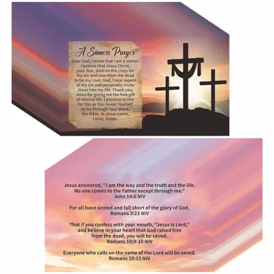 100 Pcs Gospel Tract Cards Sinner’s Prayer Bible Verse Cards Double Sided Christian Faith Pocket Cards for Sharing
