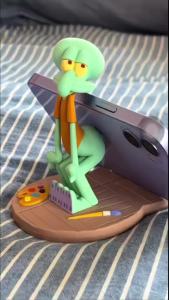 Bandai | Squidward Phone Holder Bikini Bottom Residents Merchandise CartoonAbstractQuirky Desktop Ornament Decoration Cosplay Anime Toys