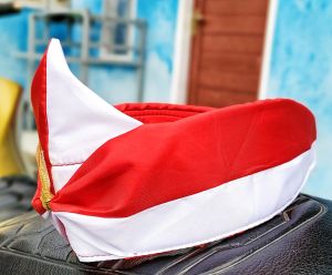 BENDERA BENDO IKAT KEPALA MERAH PUTIH LOGO GARUDA UNTUK SEMUA USIA