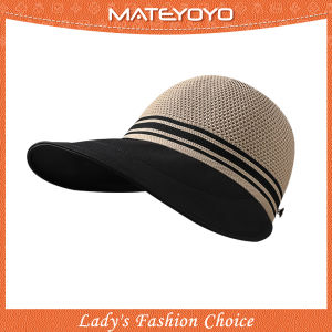 MATEYOYO Women Sun Cap Womens Beach Hat Sun Visor Hat Casual Breathable Sun Hats Portable Beach Cap Large Brim Cap Sun Protection Cap UV Protection Straw Hats for Summer Outdoor Travel