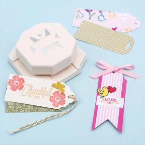 4-in-1 Corner Tag Punch 4 Shapes Label Corner Punches Make the prettiest Labels/Tickets for DIY Paper Card Making Scrapbooking