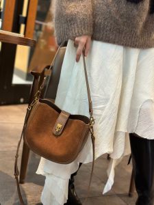 SHUCAI | Women‘s Genuine Grade Leather Shoulder Crossbody Bags Soft Cowhide Ladies Handbag Fashion Luxury Designer Female Half Moon Bag