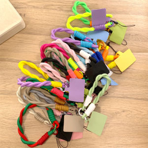 Convenient Portable Short Phone Strap Wristband Style Simple Solid Color Woven Design Universal Key USB Flash Drive Holder Anti-Loss Durable