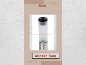 Kris Salt & Pepper Grinder Tube Alat Penggiling Garam Merica Model Botol Stainless Steel Transparan Alat Giling Bumbu Kaca Krisbow