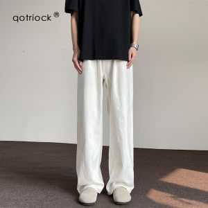 QOTRIOCK | American Vintage White Straight Wide Jeans