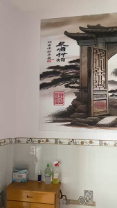 Tranh Dán Tường Phòng Thờ mẫu 02 loại dán tường cao cấp tỉ lệ 3:4 chất liệu in lụa 3D