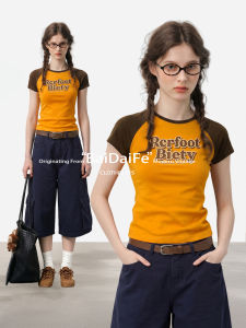 BAIDAIFEI | Flirty American Style Round Neck Raglan Sleeve T-Shirt