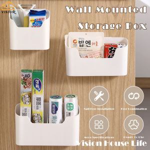 Vision Wall-mounted Adhesive Storage Rack Kitchen cabinet door storage box Basket refrigerator side shelf Under Sink Drawer Shelf Bathroom Organizer