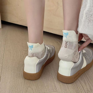 ถุงเท้ากีฬา แฟชั่นถุงเท้าผ้าฝ้ายถุงเท้าบางต่ำหน้าอกถุงเท้าผู้หญิงน่ารักโบว์