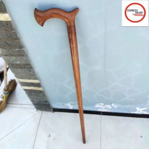 tongkat jalan kayu kelor emas motif cula D59